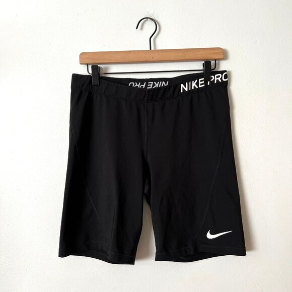 Nike Pro Dri-Fit Black Compression 8" Shorts Women's Size XL - Picture 1 of 6